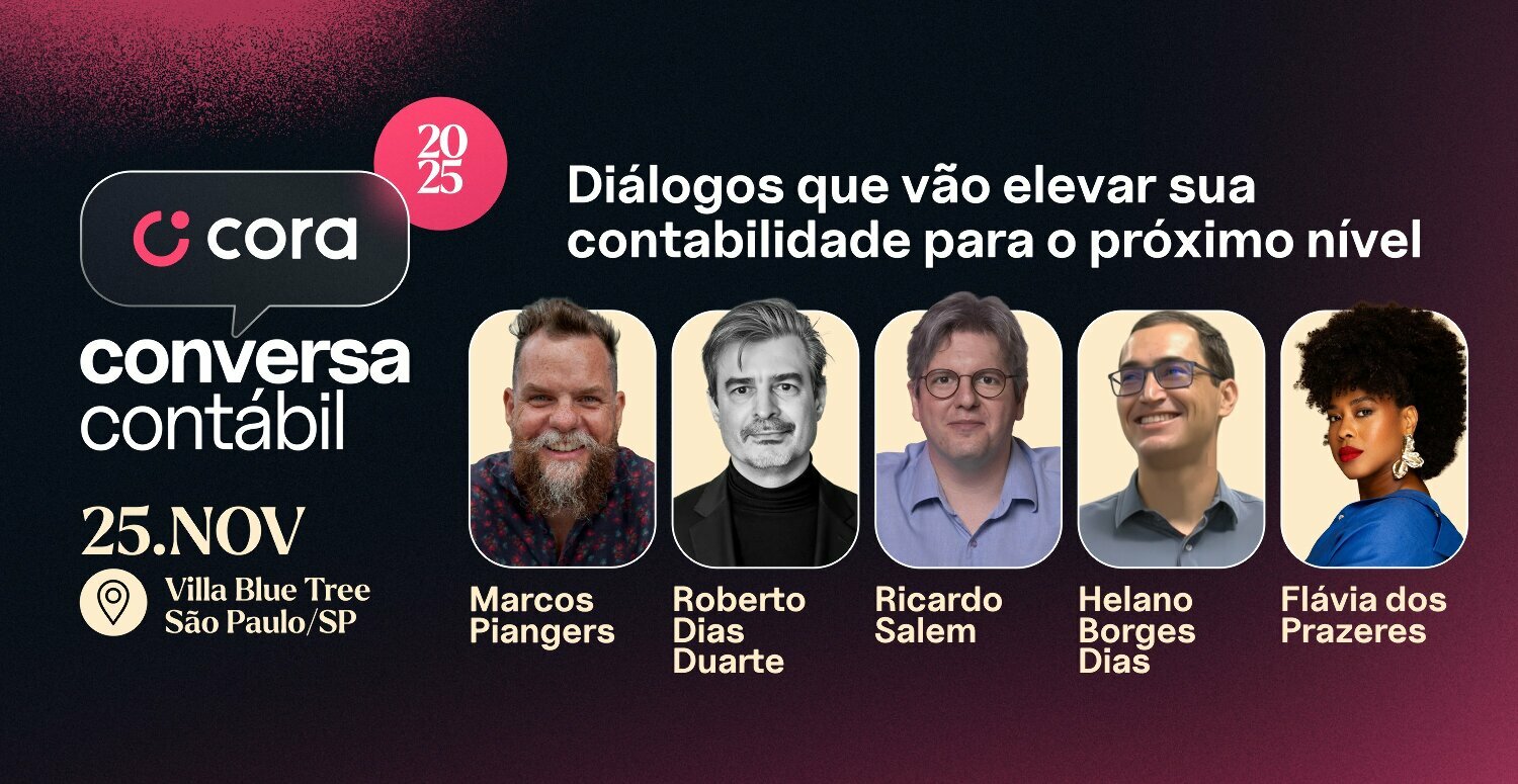 Cora Conversa Contábil: evento inédito reúne grandes nomes e propõe diálogos que transformam o universo contábil Cora Conversa Contábil: evento inédito reúne grandes nomes e propõe diálogos que transformam o universo contábil