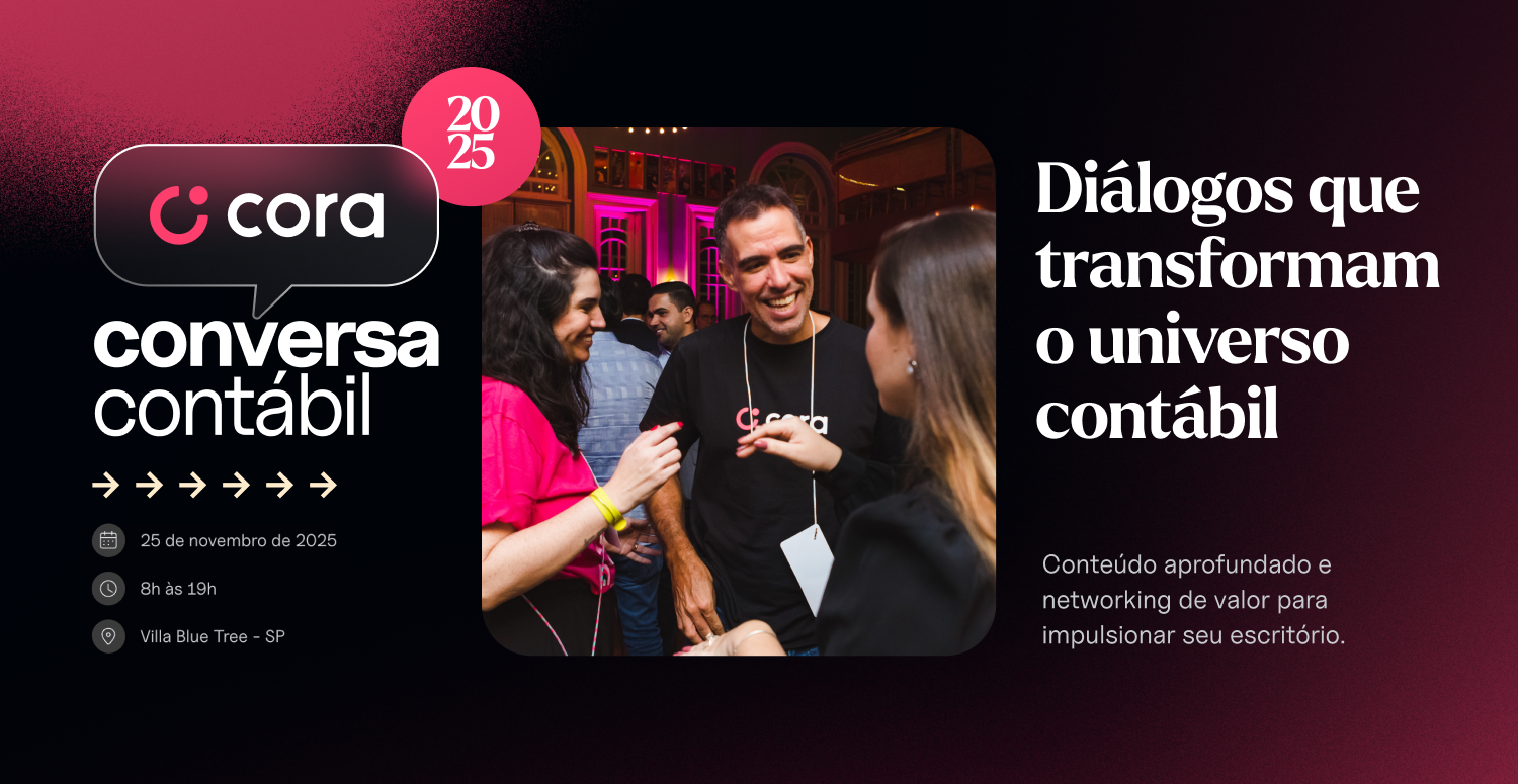 Cora Conversa Contábil: networking e conteúdo de ponta para impulsionar carreiras e negócios na contabilidade Cora Conversa Contábil: networking e conteúdo de ponta para impulsionar carreiras e negócios na contabilidade